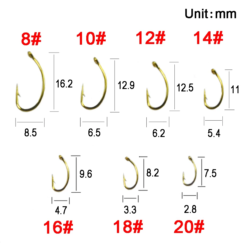 50pcs Fly Tying Shrimp&Caddis Pupae Hooks/Wide Gape Reversed Nymph Hook 8# 10# 12# 14# 16# 18# 20# Eye-down Bared Scud Back Hook