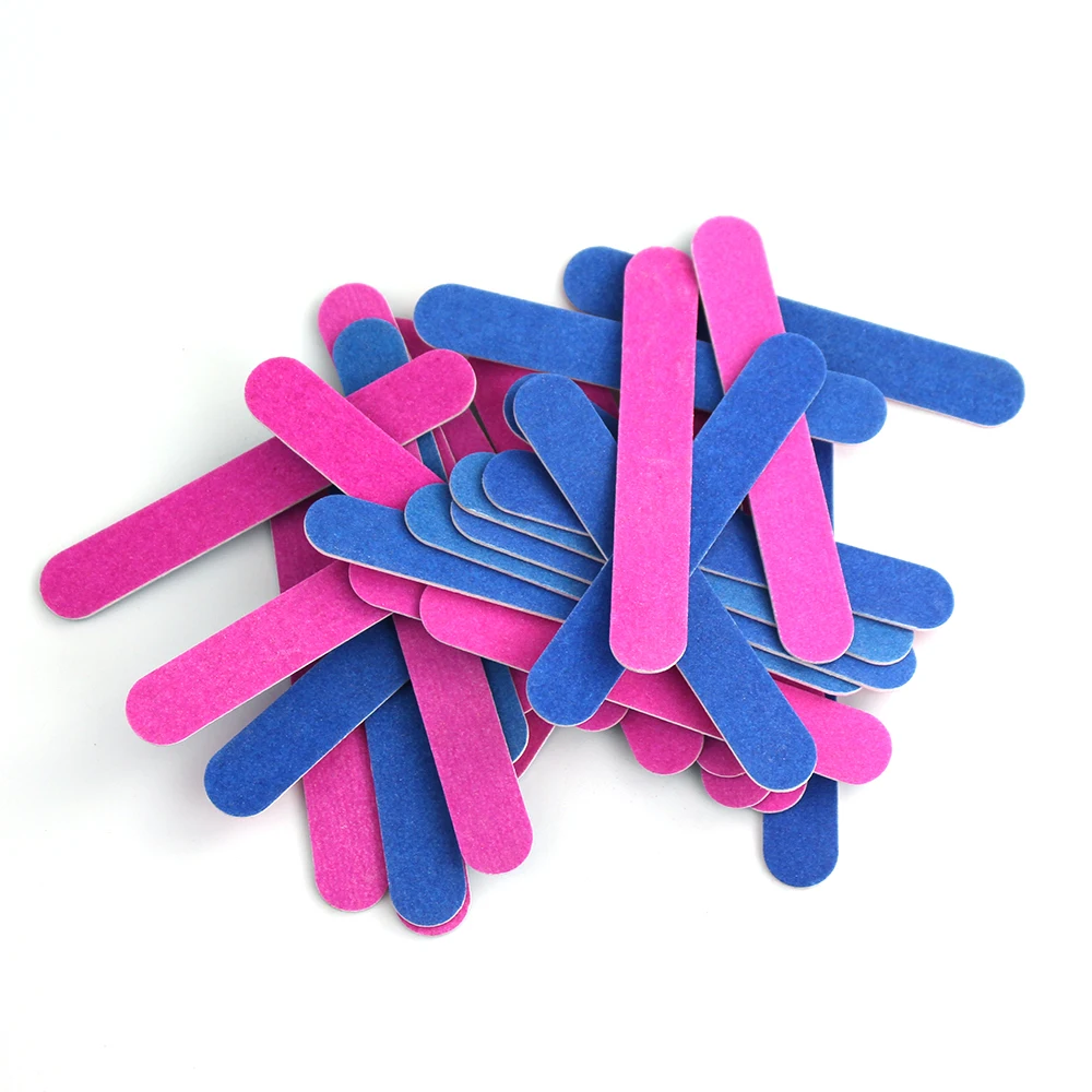 10/50/100pcs Double-sided 180/240 Grit Nail Files Nail Buffer Buffing Pink Purple Disposable Nail File Manicure Art Tools