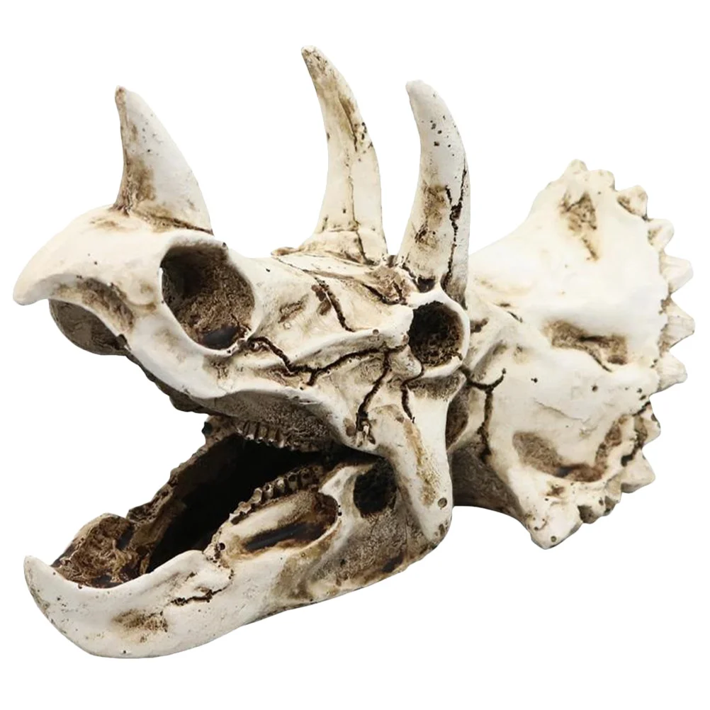 

Realistic Dinosaur Skull Resin Aquarium Ornament Fish Shrimp Shelter Decorative Hideout Aquarium Decor