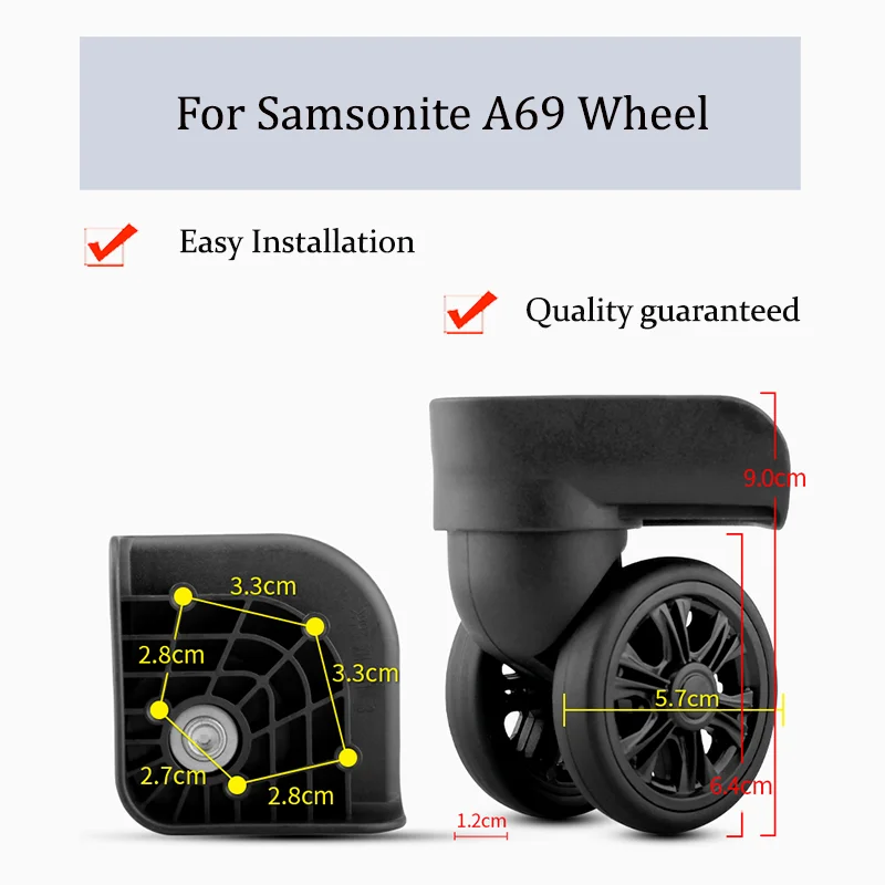 

Suitable For Samsonite A69 Universal Wheel Trolley Case Wheel Replacement Luggage Pulley Sliding Casters wear-resistant Repair