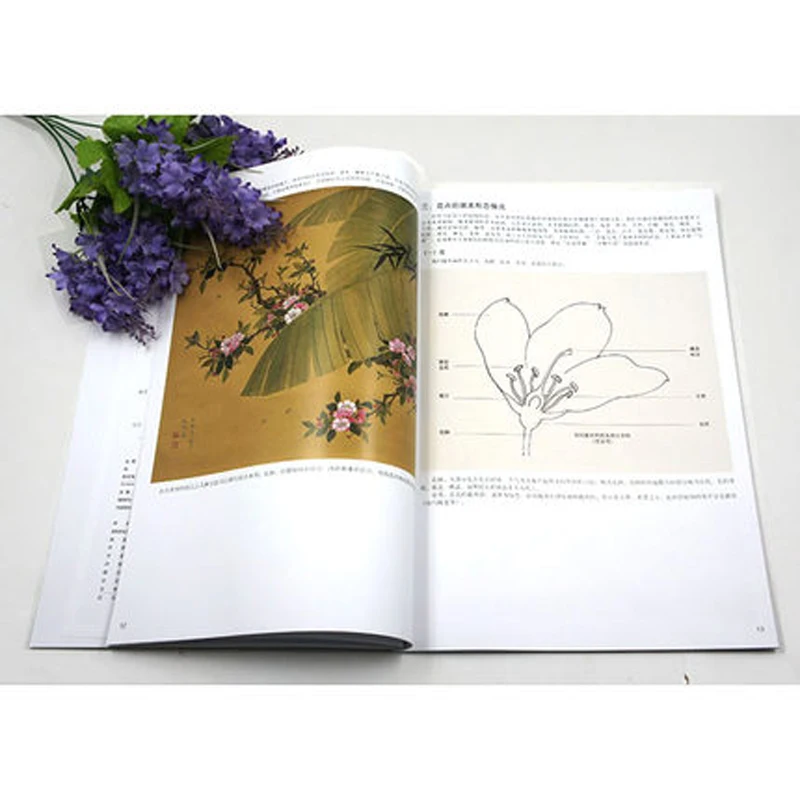 Flower meticulous gong bi painting drawing art Traditional Chinese painting techniques Book