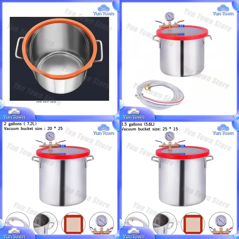 3 Gallon 12L Stainless Steel Vacuum Degassing Chamber for Silicone Resin AB Adhesive Defoaming Barrel with Acrylic Lid