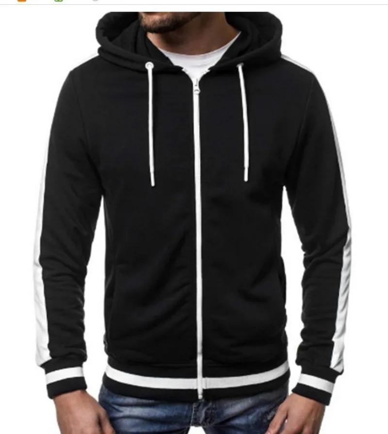 

Hoodies with Zippers and Hoodies for Spring and Autumn Seasons. Men's Color Blocking Cardigans Are Fashionable and Trendy