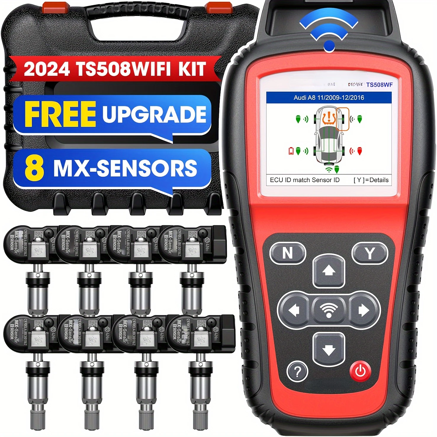 

MaxiTPMS TS508WF Kit TPMS Programming Tool, TPMS Relearn/Reset, Activate/Read/Copy Sensors Upgrade Of TS508K/TS508/TS501/TS601/T