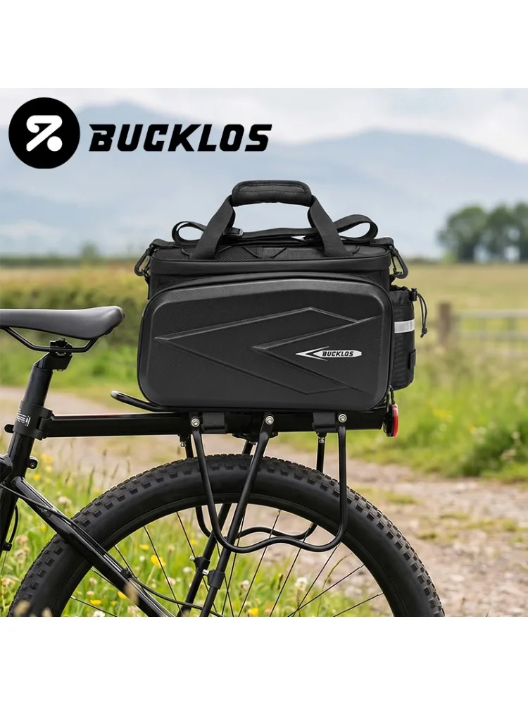 AliExpress BUCKLOS Large Capacity Bike Rack Bag 19L Hard Shell Waterproof Bicycle Trunk Pannier PU+EVA+Jacquard Nylon Ebike Rear Rack Bag
