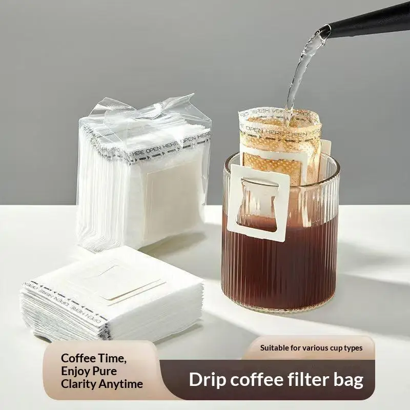 10/25/50Pcs Disposable Hanging Ear Coffee Filter Bags Portable Drip Coffee Bag Coffee Powder Filter Paper For Home Office Travel