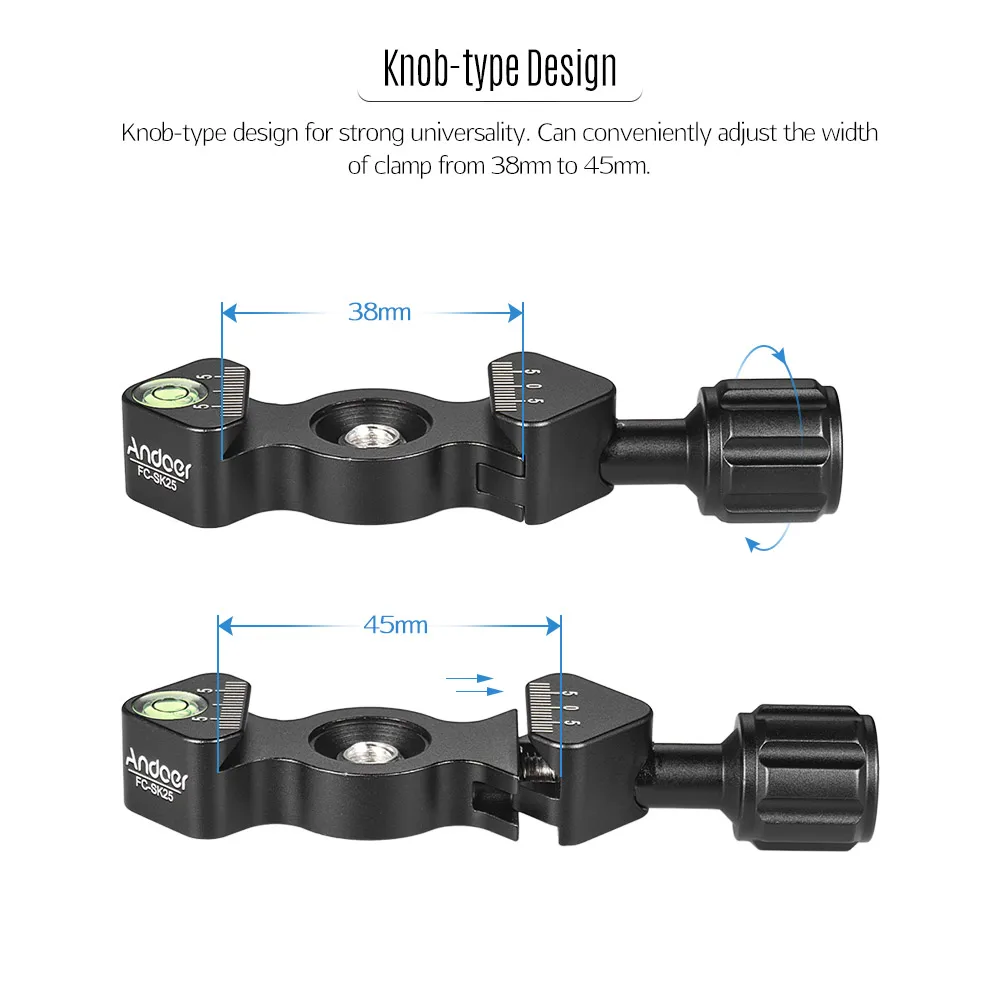FC-SK25  Aluminum Alloy Quick Release Clamp Tripod Clamp Knob-Type 1/4