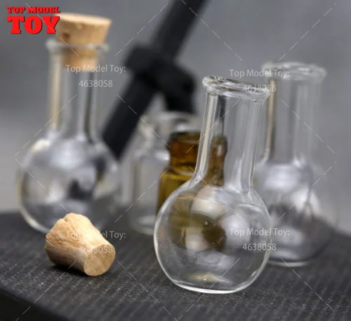 1/6 Scale Transparent Flask Glass Bottle Chemical Experiment Tools Scene Accessory Model for 12'' Soldier Action Figure Dolls