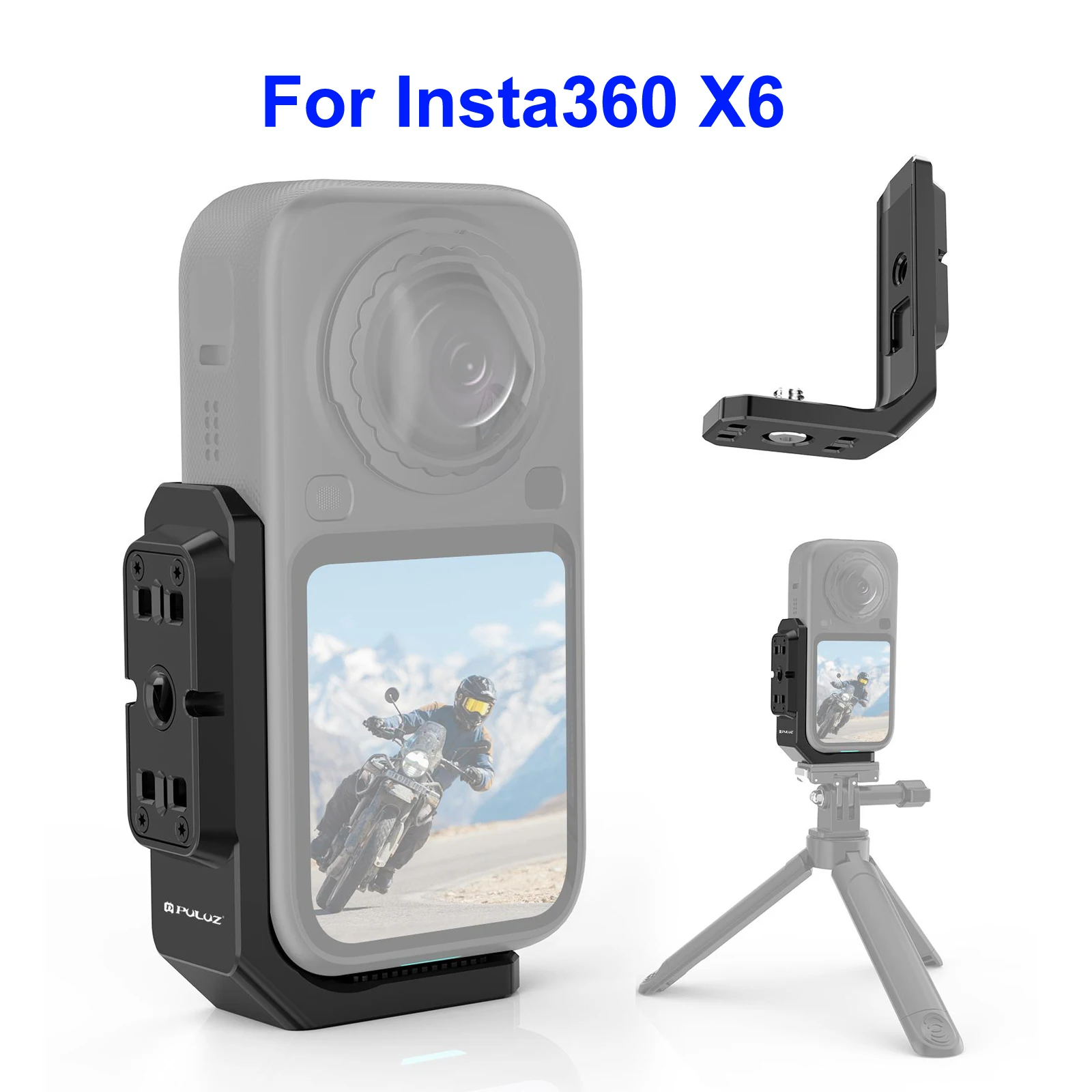 PULUZ – metalowy uchwyt L do szybkiego montażu, umożliwiający pionowe i poziome nagrywanie, kompatybilny z Insta360 X6, X5, X4 – akcesoria do Insta360 X6, X5, X4. — zdjęcie produktu 5