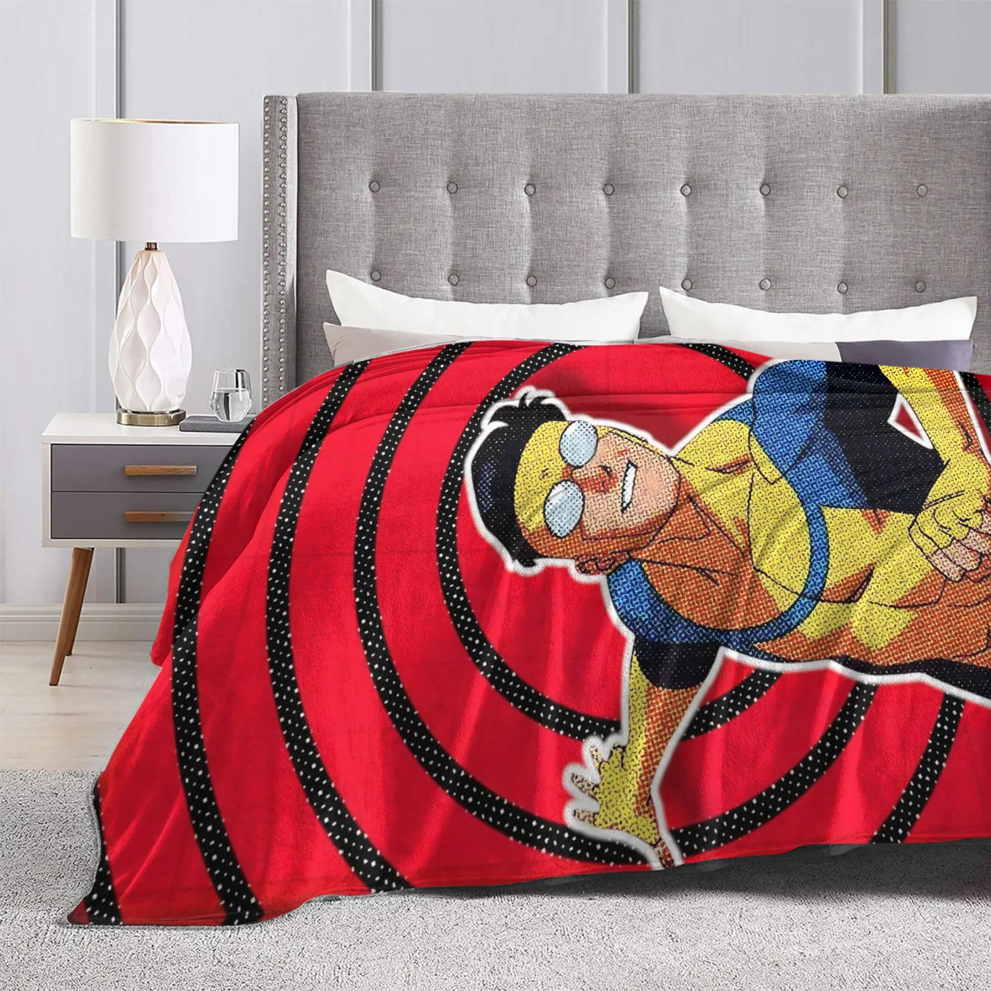 I-Invincible-S Warm Soft Blanket  Girls Boys Plush Throw Blanket Aesthetic Couch Chair Flannel Bedspread Sofa Bed Cover
