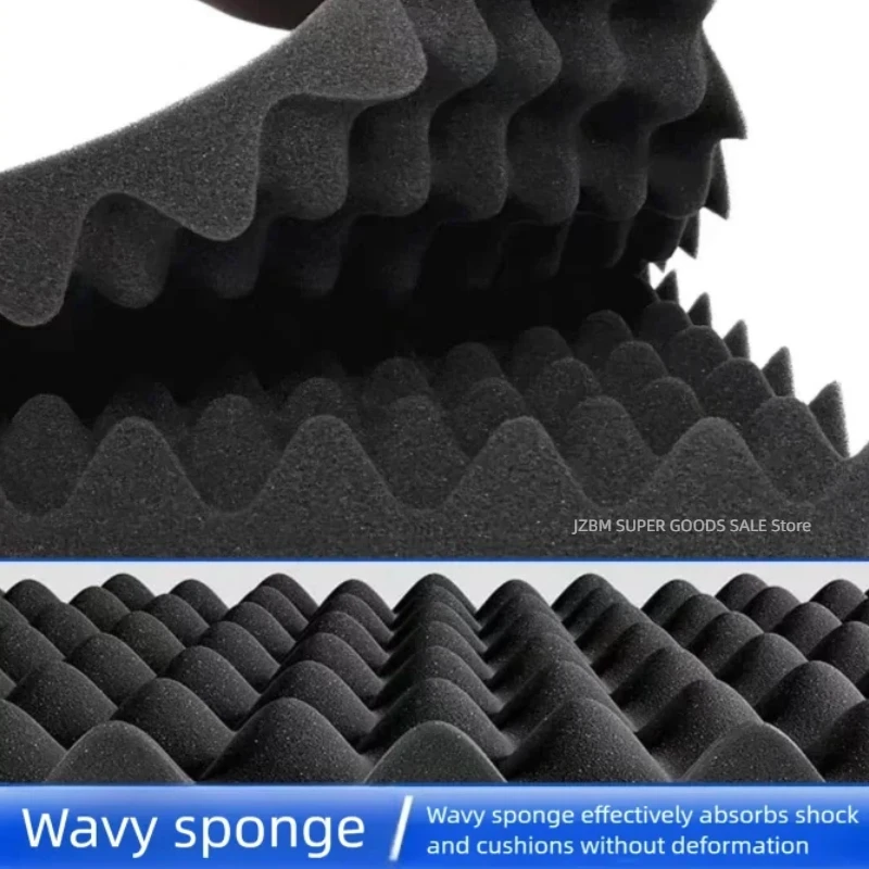 2PCS 50x50cm Toolbox Wave Sponge Shock Absorbing Toolbox Foam High Density Lining Noise Reduction Sound Insulation Cushioning