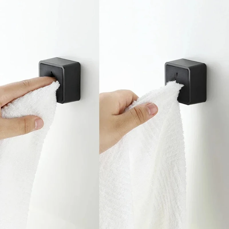 Towel Plug Holder Self Adhesive Wall Mounted Bathroom Hook Storage Rack Waterproof Kitchen Rag Dishcloth Clip Organizer Hooks
