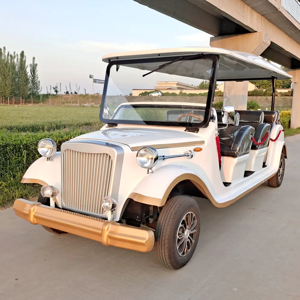 4 Rows 8 Seater Electric Car for adults Mobility Scooter Manufacturer Customizable Antique Sightseeing Electric vintage Car