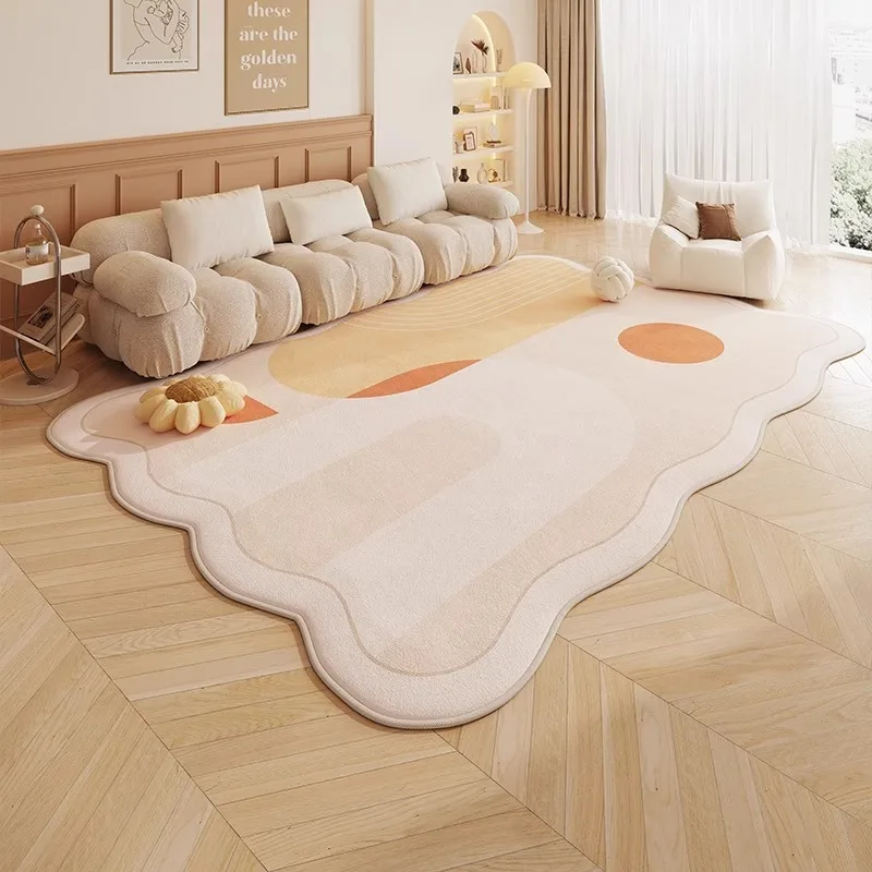 

Cream Living Room Carpet Irregular Soft Sofa Coffee Table Floor Mat Light Luxury Non-slip Bedroom Bedside Rug Ковер Alfombra 러그