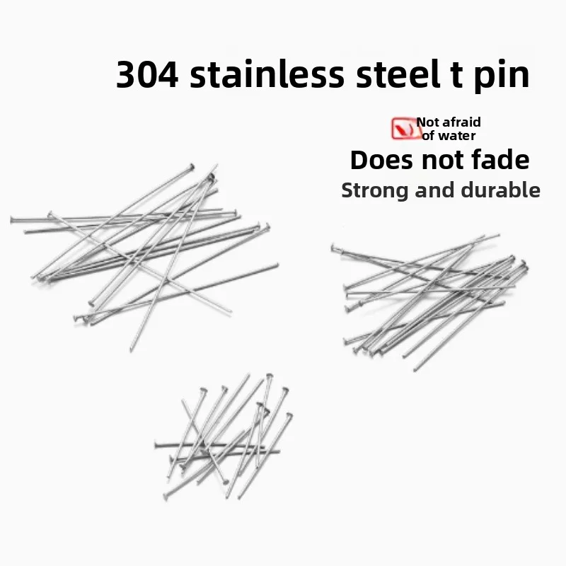 

100-200PCS 18-75mm Stainless Steel Flat Head Pins Needlework Pins For DIY Jewellery Making Supplies