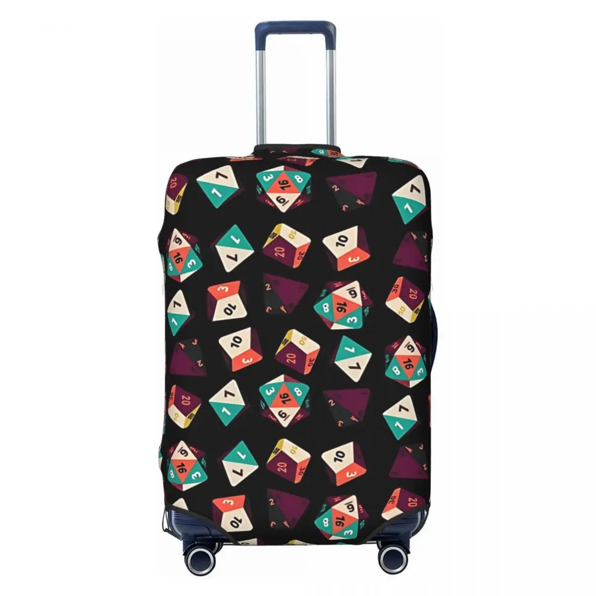 

D20 Dice Set Pattern Suitcase Cover Flight Travel Practical Luggage Supplies Protection