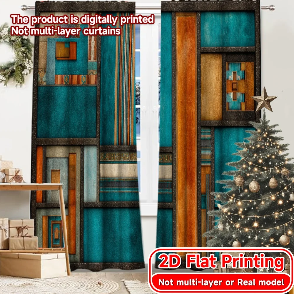 2D FLAT PRINTING 2pcs Curtains (Without Rod) Abstract Geometric Design Saint Patrick is Day Festival Minimalist Curtains