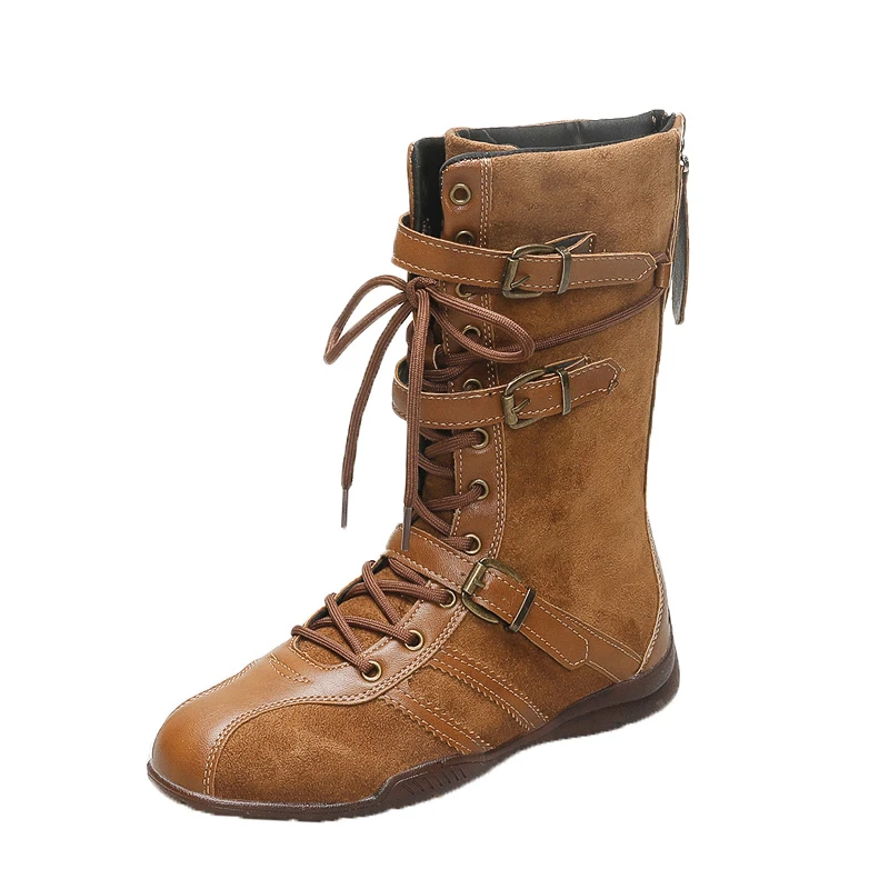 

2,5 см, последние короткие сапоги рыцаря в стиле ретро, весна и осень, ботинки в стиле вестерн на шнуровке, нишевые ботинки на платформе, подходящие по цвету