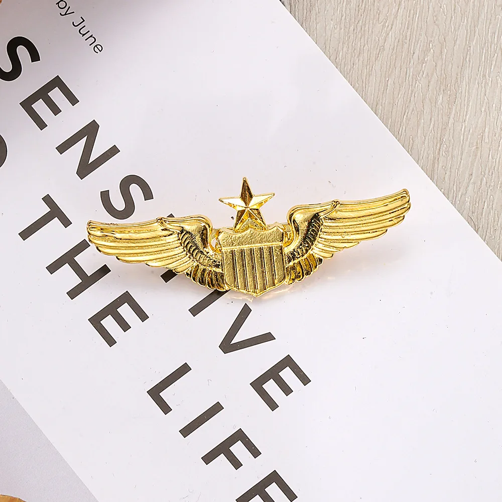 brooch pilot aviation metal badge chest badge cross-border eagle wings shoulder badge commemorative pin