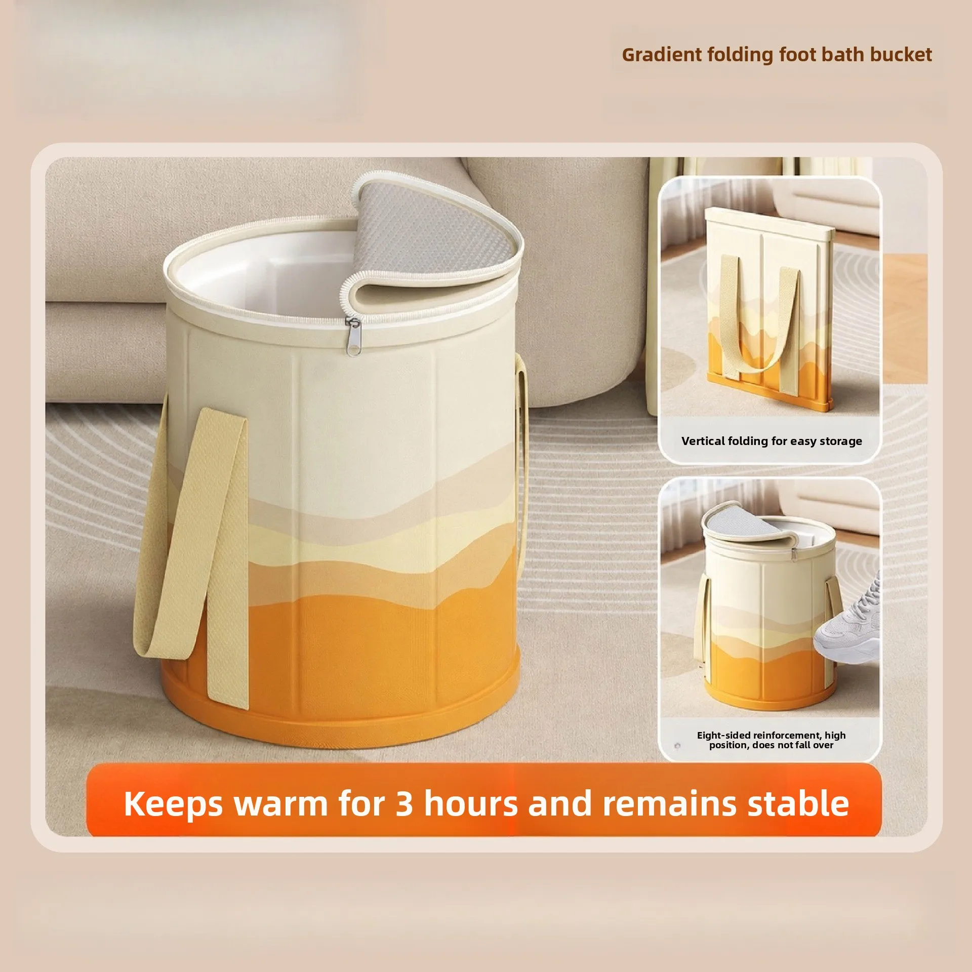 Household Foldable Foot Soaking Tub, Enlarged Thickened Portable Foot Bath Basin for Space‑Saving Storage