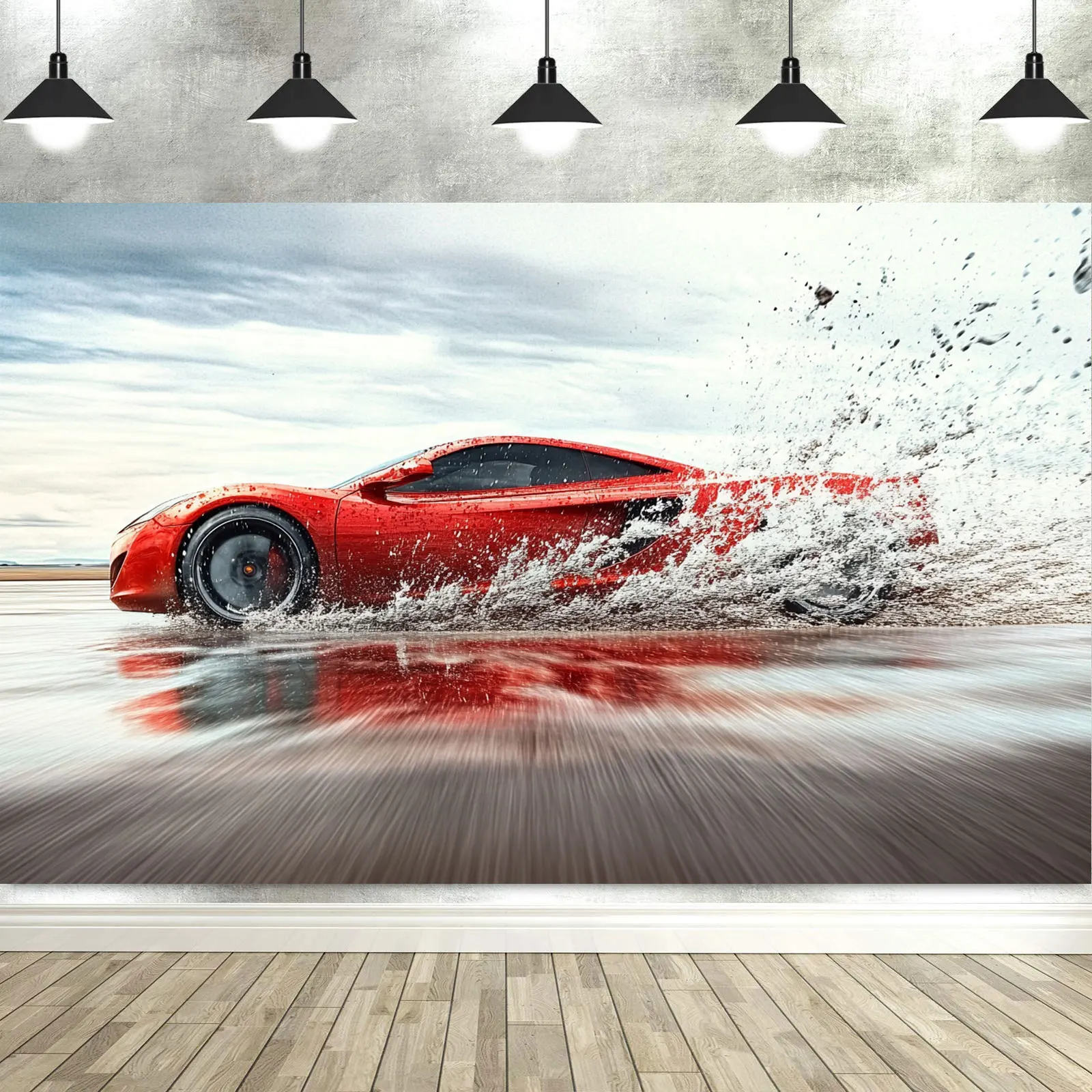 Speeding Car Backdrop Party Decorations Birthday Cartoon Photography Background Photo Studio Props Banner Tablecloth