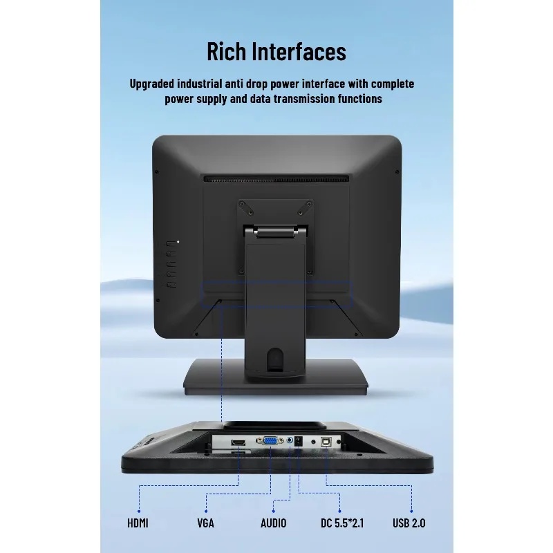 15.6 "VGA DVI USB LED شاشة تعمل باللمس بالسعة الجديدة الصناعية IPS لوحة ال سي دي عرض POS 4/8/16GB RAM #6
