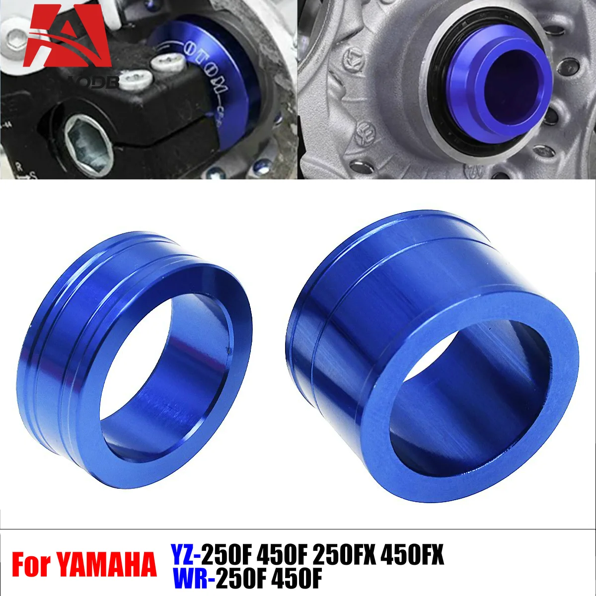 Espaciador de eje de rueda delantera CNC para motocicleta, para Yamaha YZ250F 450F 250FX 450FX WR250F WR450F YZ WR 250F 450F 250 FX 2014-2020