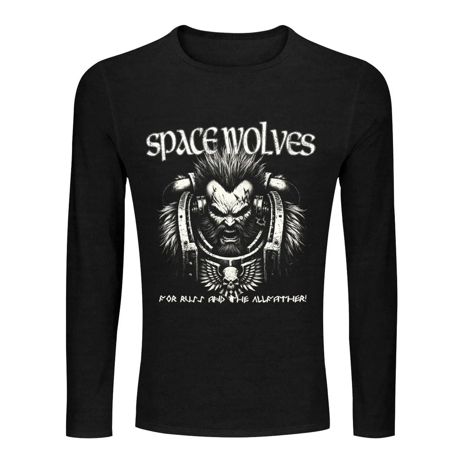 Space Wolves - Black Metal v2 Long T-Shirt plus size tops t shirt for men