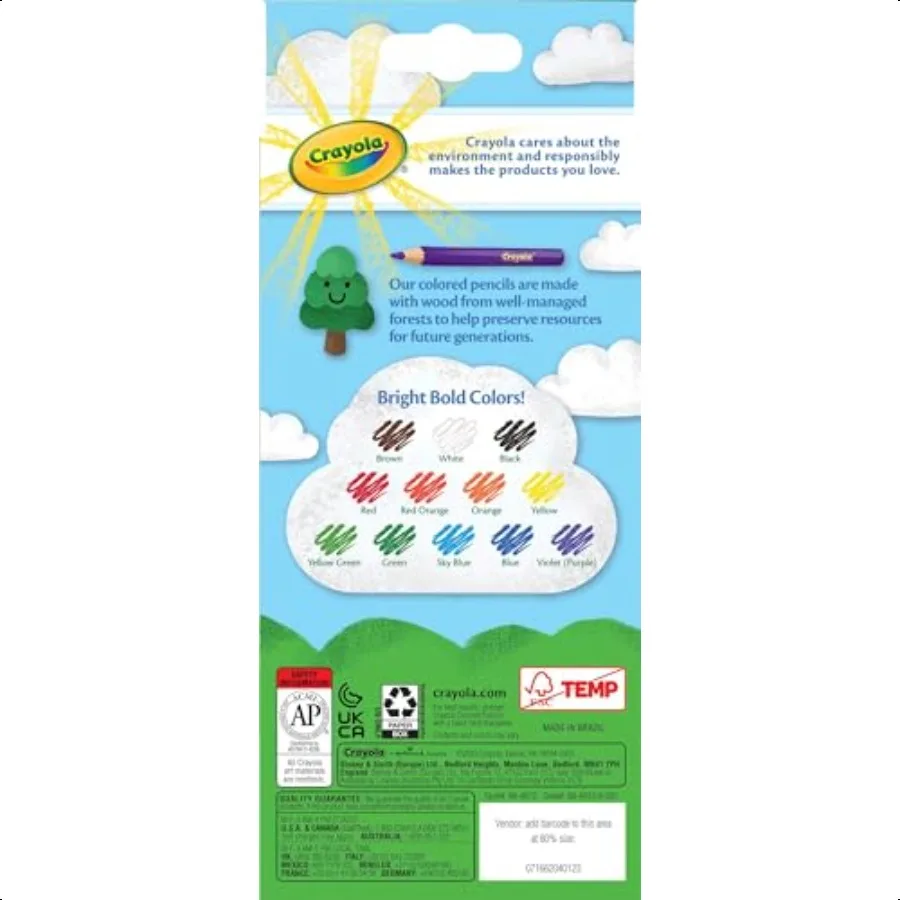 684012 Buntstifte, 12 Stück, verschiedene Farben, 6 Stück