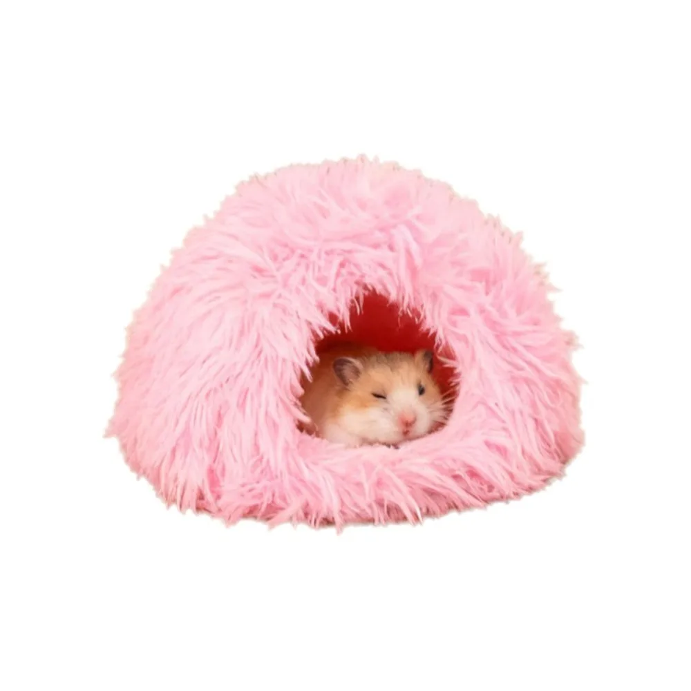 

Hamster Cave Warm Hamster Plush Nest Soft Comfortable Mouse Bed House Windproof Non-slip Winter Pet Nest Autumn Winter