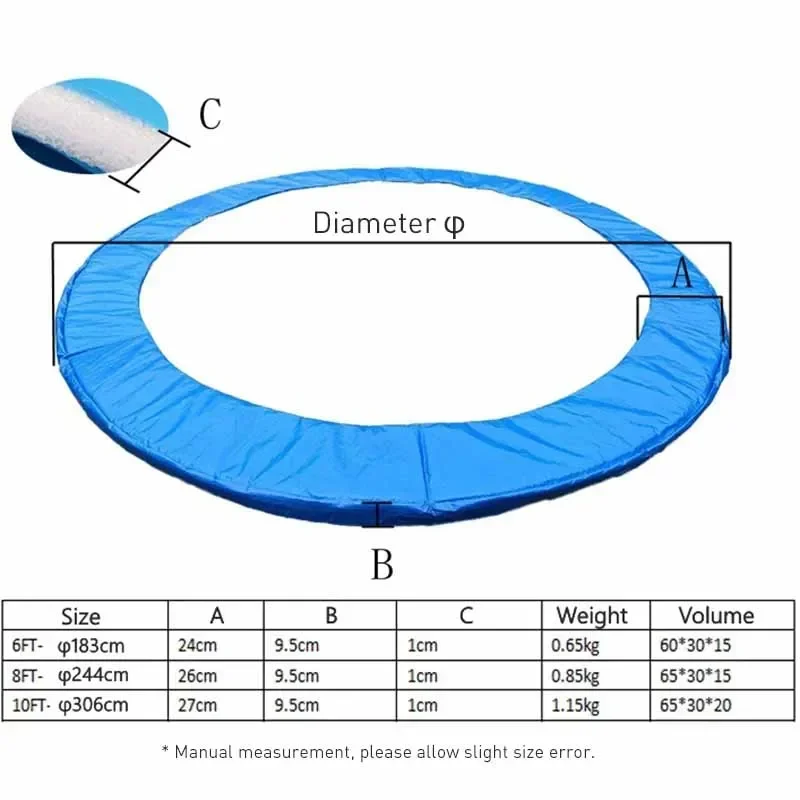 Tappetino di sicurezza per trampolino di ricambio universale tappetino impermeabile per accessori per trampolino copertura di protezione a molla per