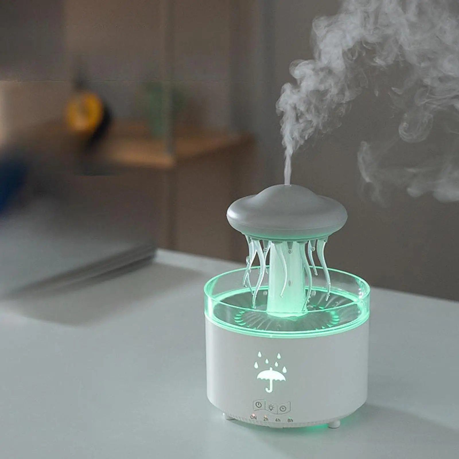 Umidificatore rotante per gocce di pioggia Umidificatore per oli essenziali per studiare l'home office