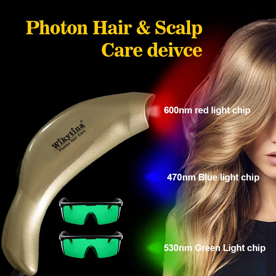 

Wikytina Photon Hair Growth Home Device - Anti-Hair Loss Follicle Regeneration red light therapy hair Scalp Health