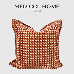 Medicci Home French Vintage Cushion Covers Hand Crochet Positano Warm Colors Living Room Sofa Pillow Case 45x45 INS Home Decor