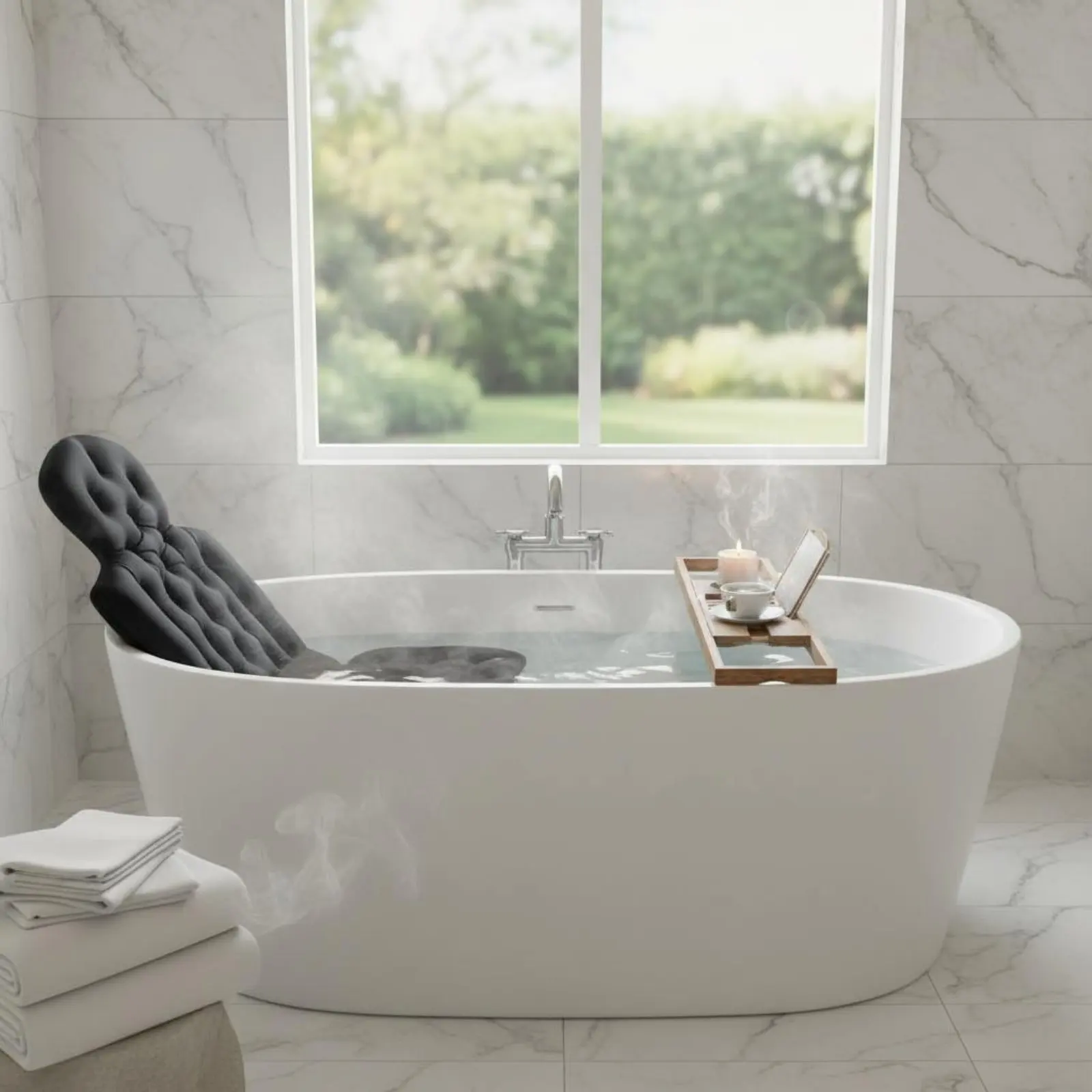 

Полноразмерный коврик для ванны из нежного для кожи материала, мягкий, быстросохнущий, с подушечками для комфортного отдыха в ванной