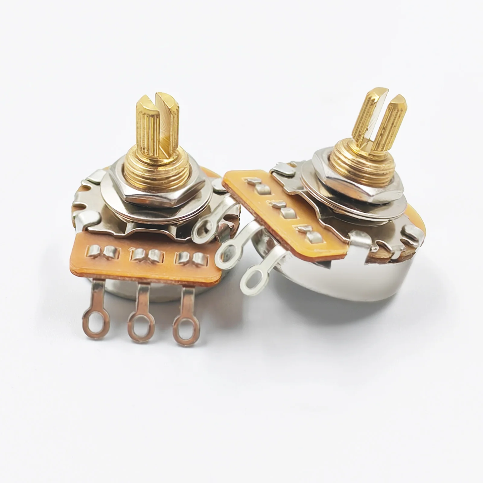 PHRILAM 24 سن نحاس 3/8 بوصة عمود قصير 15.5 مللي متر مقياس جهد الجيتار 250 كيلو/500 كيلو اختيار ، مقياس جهد عمود النحاس البريطاني #5