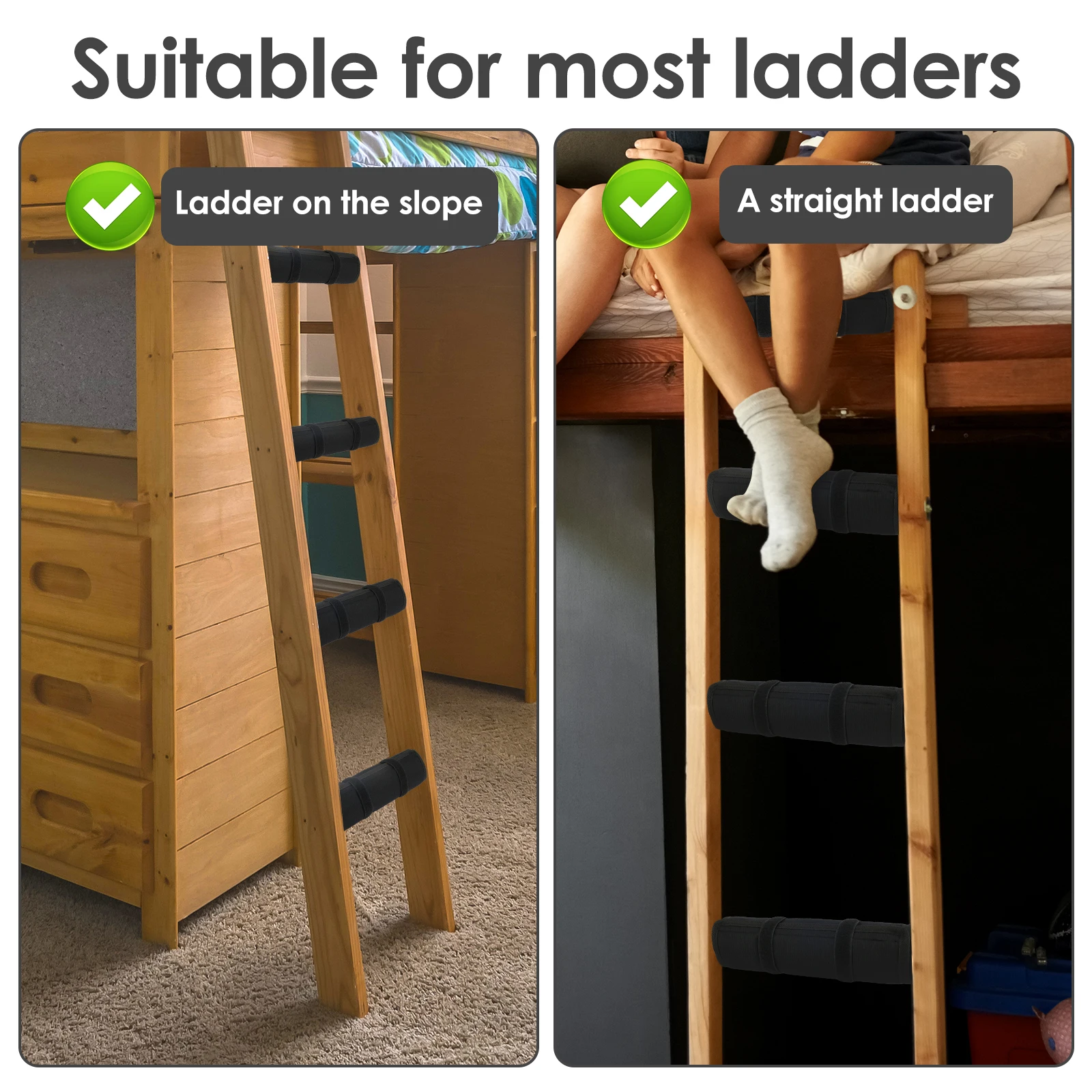 4Pcs Bunk Bed Ladder Pad Comfort Bunk Bed Ladder Cover Bed Ladder Anti-Slip Cover Bunk Bed Ladder Step Pad Bed Ladder Protector