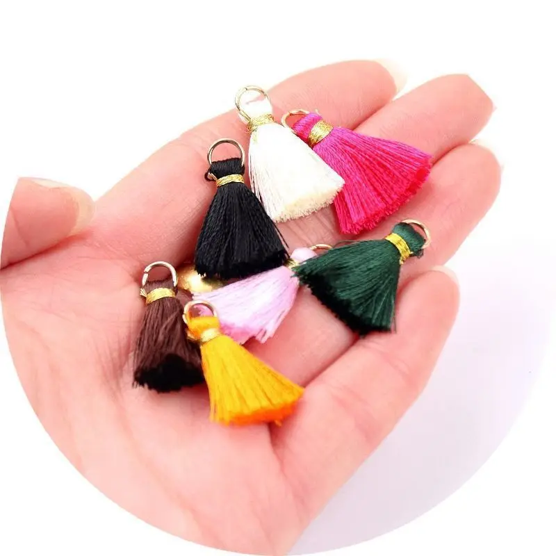 100/50Pcs 20mm Mini Metal Hanging Ring Tassel Trim Pendant DIY Craft Jewelry Handmade Earrings Decor Materials Fringe Trim