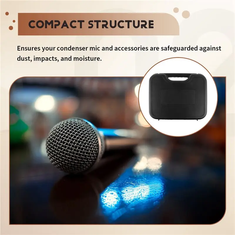 B04C-For Condenser Mic Recording Studio Equipment& Accessories Protective Box Microphone Storage Case Large Capacity Handheld