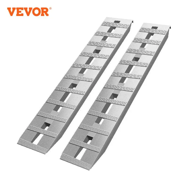 VEVOR 60''x12'' 2 Pcs Aluminum Ramps 6000 LBS Weight Capacity 16'' High Motorcycle Loading Ramp Use for Motorbike Lawn Mower ATV