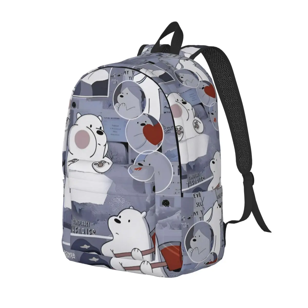 Plecak Miśki Trzy Bracia dla Kobiet i Mężczyzn, Plecak Codzienny Studencki do Pracy, Paski z Myszką       Torby płócienne na laptopa na prezent