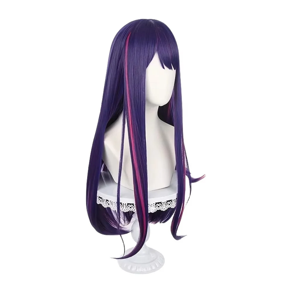 أنيمي هوشينو Ai تأثيري الباروكات النساء الفتيات مقاومة للحرارة الاصطناعية شعر مستعار طويل مستقيم وأغطية الرأس ذيل حصان #3