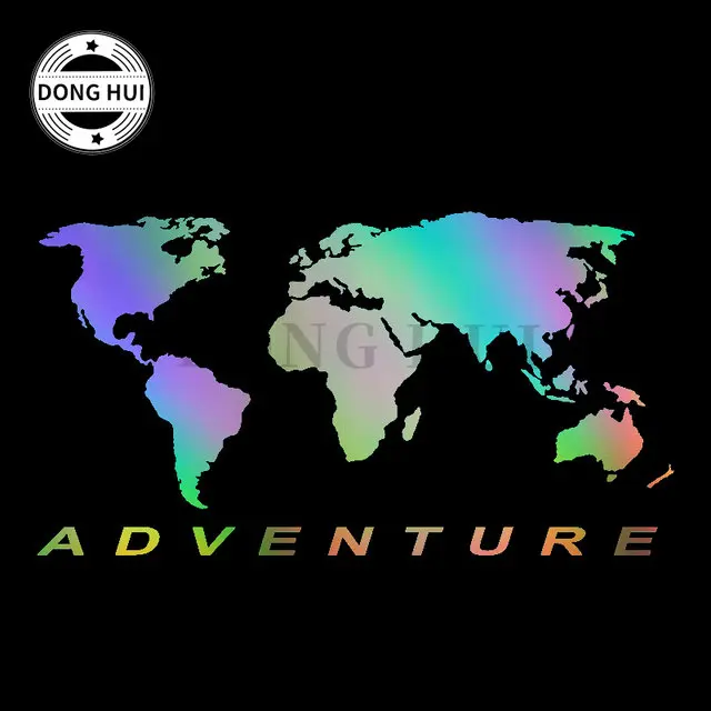 Adventure World Map Sticker PVC Scratch Decal Waterproof Off Road Vehicle Refrigerator Helmet Laptop Motorcycle Trunk Stickers