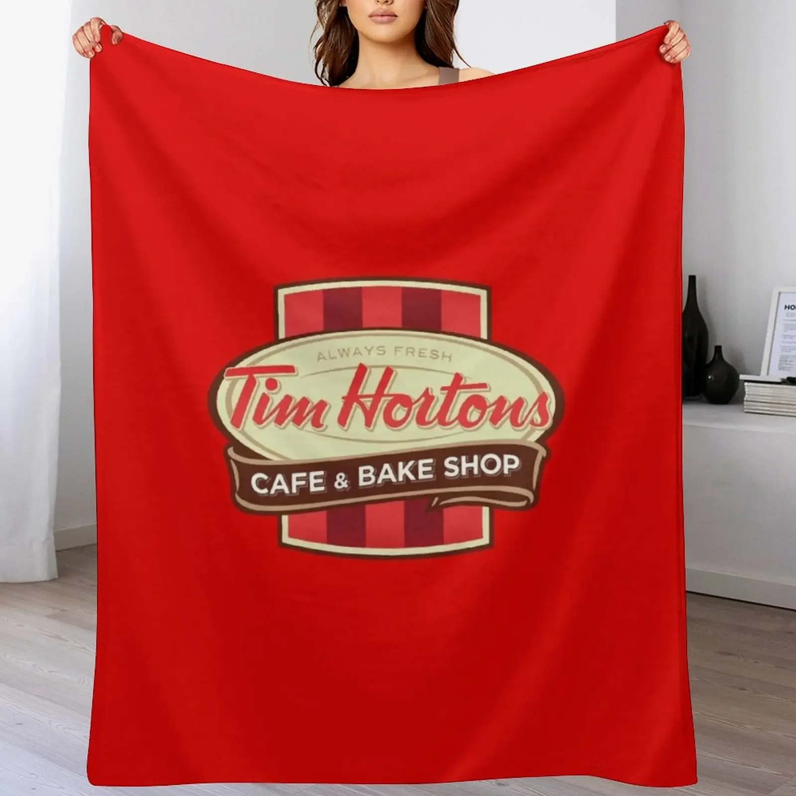 

Tim Hortons Canadian Coffee Chain design Throw Blanket Travel Soft Plush Plaid Softest Giant Sofa Blankets