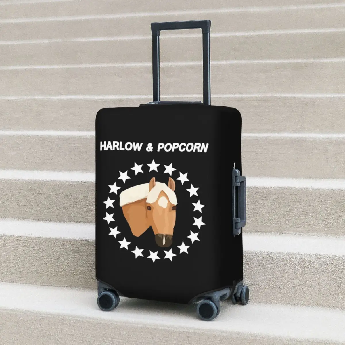 

Harlow And Popcorn Merch Popcorn The Pony Чехол для чемодана Эластичные защитные чехлы для дорожного багажа для 18-32 дюймов