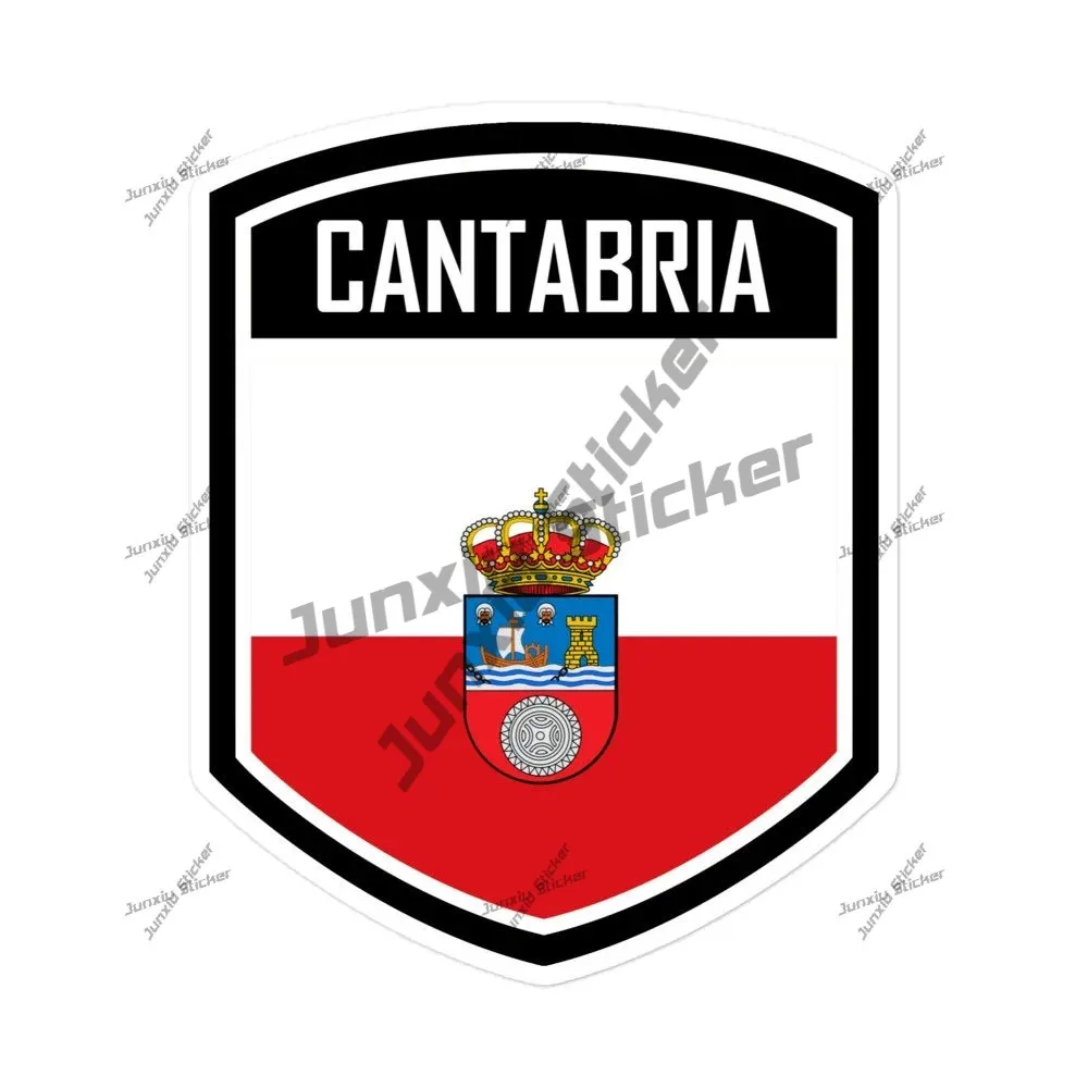 

Cantabria Spain Flag Emblem Sticker Funny Pvc Cover Scratches Decoration Novelty Jdm Refit Creative Stickers On Car Waterproof