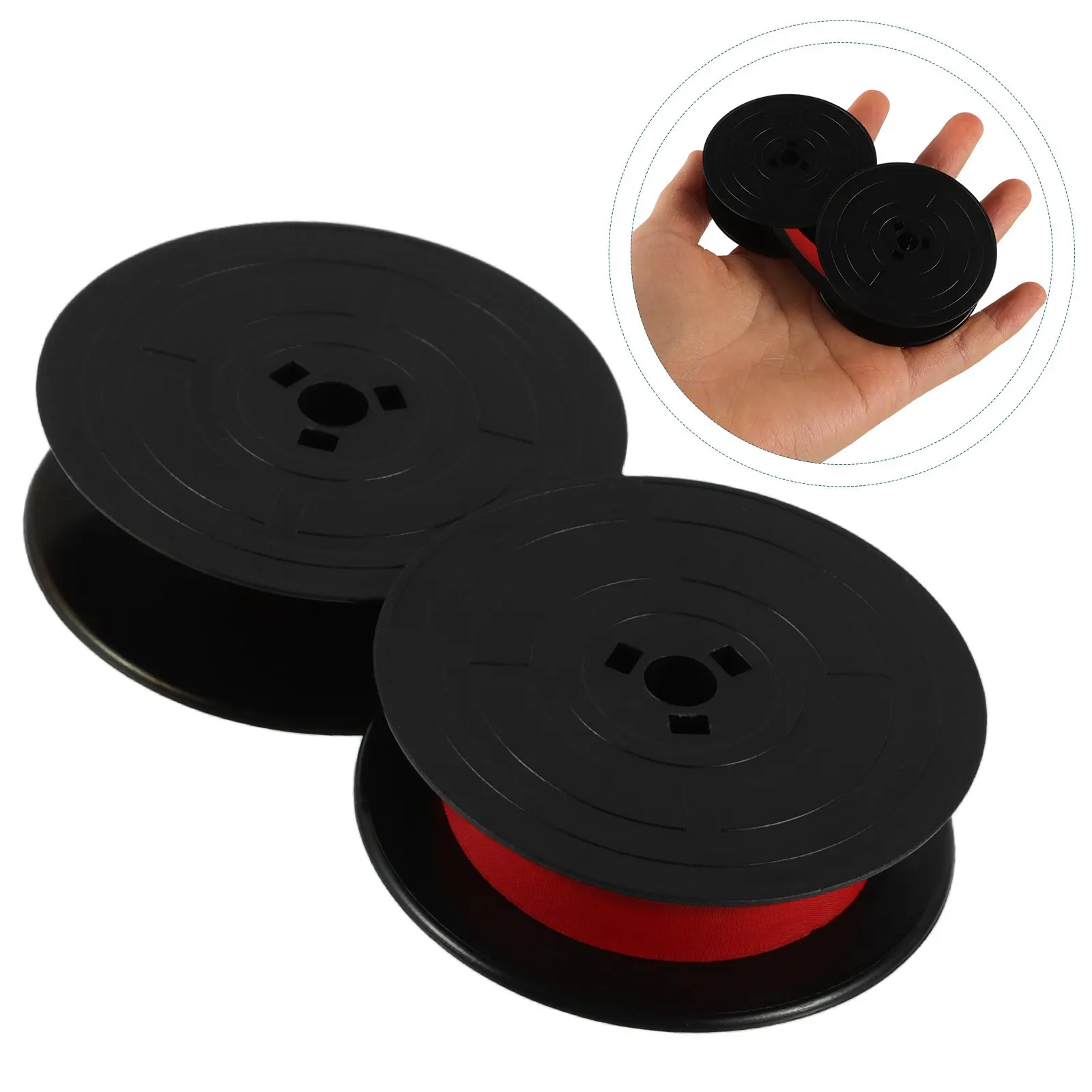 

Лента для пишущих машинок с двумя катушками, черные чернила, универсальная, подходит для офиса, школы, дома