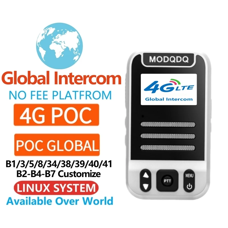 Global-ptt 4G PoC Internet Two-Way Radio MINI Sim Card walkie talkie long range 5000km pair (no fee) Intercom platform