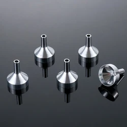 Mini embudos de Metal para llenar botellas pequeñas, herramienta dispensadora de aceite esencial de Perfume, recarga de líquido de transferencia, 5 piezas