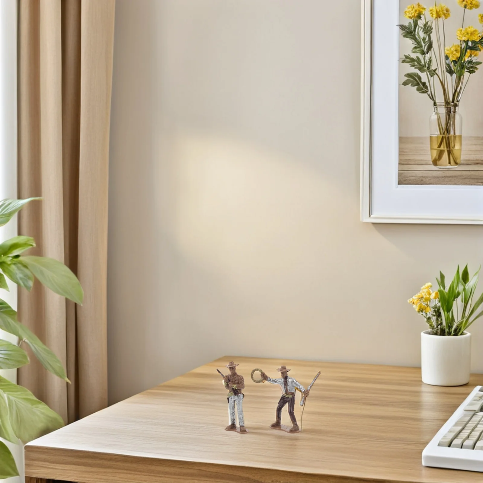 

12pcs Mini Cowboy Plastic Western Party Decorations American Figures For Kids Early Education Playset Fairy Garden Decor